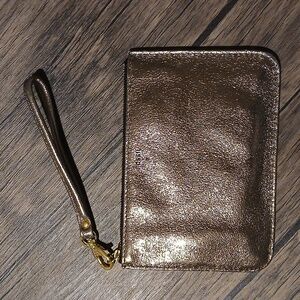 Gold Metallic Fossil Wristlet Super Shimmery Perfect Condition